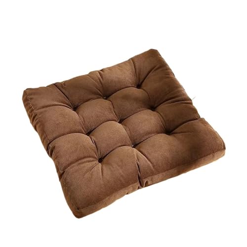 Thick Floor Seating, Floor Square Tufted Meditation Cushion Cotton Linen Multicolor Multiple Sizes for Adults(Coffee,45x45cm) - color: Coffee, size: 45x45cm