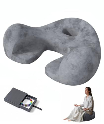 Meditation Cushion for Floor Sitting, Meditation & Floor Cushion Set with Beaded Bracelet and Storage Box, Stable Base for Long Sitting, Mindfulness & Yoga Practice