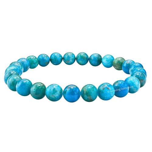 Amazing Gemstone Crystal Bracelet for Women Men's Gifts - Protection Healing Crystal Bracelet - 8mm Gemstone Beaded Stretchable Bracelet Pulseras Para Hombres Mujer Stocking Stuffers Mothers Day Gift (Apatite) - color: Apatite