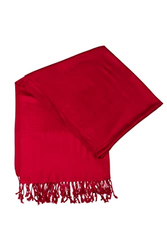 Sakkas 78" X 28" Rayon from Bamboo Soft Solid Pashmina Feel Shawl/Wrap/Stole - color: Dark Red