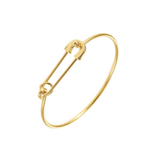 Paperclip Minimalist Bangle Bracelet for Women, Open Adjustable Cuff Bracelet Gold Stackable Dainty Jewelry Gift Set for Her