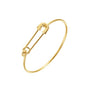 Paperclip Minimalist Bangle Bracelet for Women, Open Adjustable Cuff Bracelet Gold Stackable Dainty Jewelry Gift Set for Her