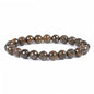 Justinstones Gem Semi Precious Gemstone 8mm Round Beads Stretch Bracelet 7 Inch Unisex - color: Faceted Bronzite