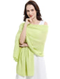 Soft Cashmere Blend Wrap Chic Scarf Stole for Women Wayfarer Travel Extra Large 87"x28" - color: Green Apple