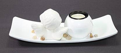 Zen Tabletop Love Angel Cupid Rock Candle Holder Home Decor Relaxing Tranquility Gift (idea for Valentine's Gift)