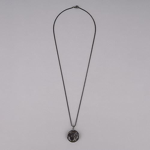 COAI OM Buddha Prayer Necklace Black Obsidian Necklace for Men Women