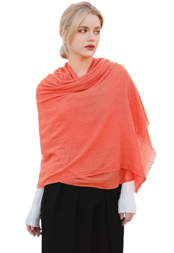 Pashmina Shawl Party Wraps Evening Dress Bridesmaid Long Cotton Scarves for Wedding - color: Orange 8