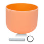 432HZ 11 Inchs Frosted Crystal Singing Bowl Set for Meditation Healing Yoga Chakra Quartz Crystal Sound Bowls with Heavy Duty Carry Case and Rubber Mallet,Suede Striker,O-rings