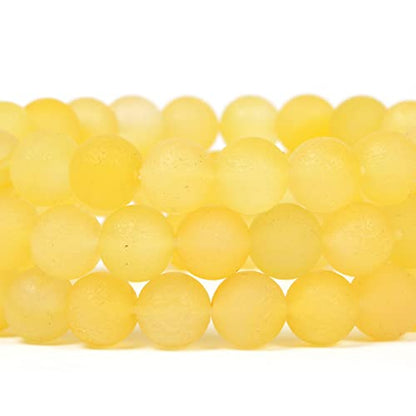 Justinstones Gem Semi Precious Gemstone 8mm Round Beads Stretch Bracelet 7 Inch Unisex - color: Frosted Yellow Agate