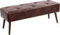 Furnimart Faux Leather Bench Ottoman, Tufted Button Bedroom Benches Footrest Stool in Solid Wood Legs, Long and Dining Bench, Indoor Bench for Entryway Living Room Bedroom (Leather-Darkbrown) - color: Leather-darkbrown