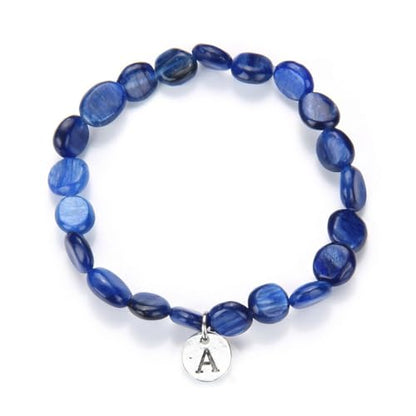 Adabele 1pc Natural Stretch Gemstone Bracelet 7mm-10mm Free Form Bead 7 Inch 7.5 Inch Healing Crystal Engergy Quartz Chakra Jewelry Women Birthday Gift - color: Kyanite, size: 7 Inch (bead size 7-10mm)