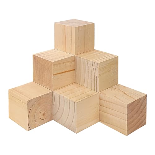 10 Pack Wooden Cubes 3 Inch Craft Quality Wood Blocks Perfect for DIY Projects - size: 10 PCS 3 Inch