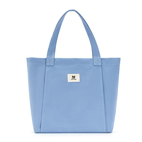 Moyaqi Canvas Tote Bag with Yoga Mat Carrier Pocket Carryall Shoulder Bag for Office, Workout, Pilates, Travel, Beach and Gym