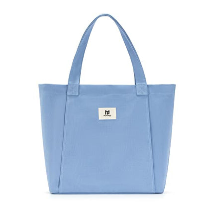 Moyaqi Canvas Tote Bag with Yoga Mat Carrier Pocket Carryall Shoulder Bag for Office, Workout, Pilates, Travel, Beach and Gym