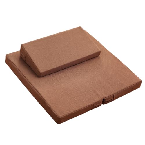 Japanese Foldable Meditation Cushion Set,Yoga Meditation Floor Pillow,Large Meditation Mat and Pillow Set for Sitting on Floor for Floor Balcony Mat Bedroom Patio grey-80cm - color: Coffee, size: 80cm