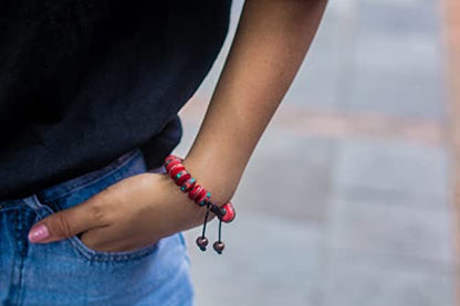 Handmade Tibetan Medicine Wrist Mala Bracelet – Buddhist Meditation Prayer Beads Healing Mala - style: Red Healing medicine bracelet