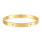 Gold Bangle for Women - 18K Gold Plated Stainless Steel Love Friendship Crystal Bracelets with Cubic Zirconia - color: Snowflake Bangle - GOLD