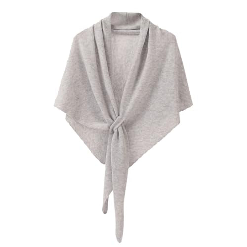 Cashmere Blend Shawl Wraps for Women,Cashmere Poncho Pashmina for Women Travel Scarf for All-Season with Gift Box - color: Light Grey