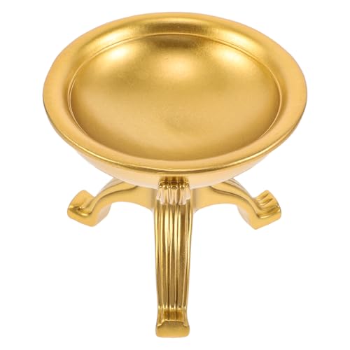 Zerodeko Gold Decorative Offering Bowl Resin Statue Religious Altar Prayer Sacrificial Water Cup Tabletop Accent for Meditation and Festive Home Décor