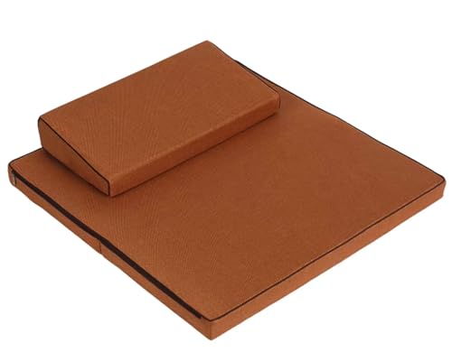 Large and Meditation Cushion,Square Handcrafted Meditation Mat,Portable Foldable Floor Cushion Outdoor Coconut Fibre Linen Yoga Cushion(Size:60x60cm(24x24inch),Color:Earthy Yellow-2) - color: Earthy Yellow-2, size: 60x60cm(24x24inch)