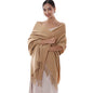 RIIQIICHY Winter Scarfs for Women Pashmina Shawls Wraps for Evening Dresses Large Warm Soft Scarves - color: Camel