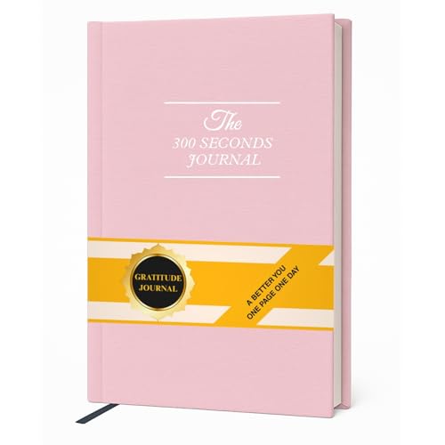 Gratitude Journal – 5 Minute Daily Reflection with Prompts for Mindfulness, Self Care & Positive Thinking, 300 Seconds Guided Journal Pink Edition for Women & Men Available All Year Round - color: Light Pink