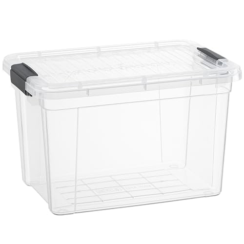 Superio Clear Storage Box with Lid, 8.7 Quart Plastic Container Bins for Organizing, Stackable Crates, BPA Free, Non Toxic, Odor Free, Organizers for Home, Office, School, and Dorm - size: 8.7 Quart