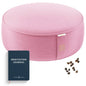 Mindful Modern Velvet Meditation Cushion | Luxe Zafu Yoga Floor Pillow Seat | Posture Support | Buckwheat Hull Filled | Large Round Cushion with Removable Washable Cover + Carry Handle - color: Blush Pink