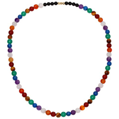 7 Chakra Beaded Necklace Protection and Spiritual Crystals and Healing Stones Necklaces for Women Balance Meditation Anti Anxiety Jewelry Gifts Unisex - style: Bohemian