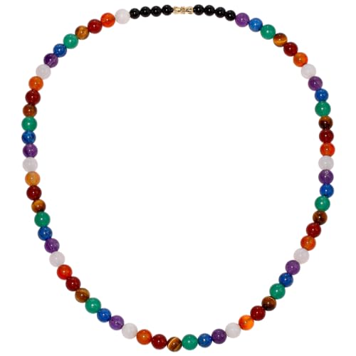 7 Chakra Beaded Necklace Protection and Spiritual Crystals and Healing Stones Necklaces for Women Balance Meditation Anti Anxiety Jewelry Gifts Unisex - style: Bohemian
