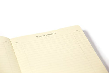 Navy Softcover Journal with Ruled Pages: DIY Table of Contents, 185 Numbered Pages, Archival Stickers, Premium Paper 5.75" x 8.25", Interior Pocket, Bookmark. Perfect Bible Journal or Diary.