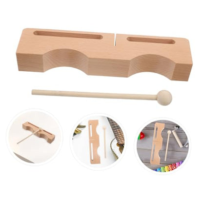 Kisangel Wooden Frog Instrument with Mallets Light Yellow Percussion Block for Adults Ergonomic Design for Comfortable Handling for Musical Education and Events