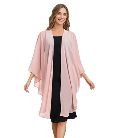 TONGFANTFL Shawls Wraps for Evening Wedding Party Chiffon Scarf Soft Bridal Wraps Wedding Guest Shawl Coverage - color: Blush