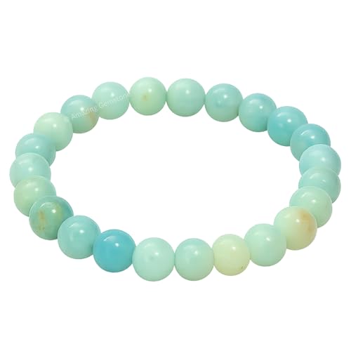 Amazing Gemstone Crystal Bracelet for Women Men's Gifts - Protection Healing Crystal Bracelet - 8mm Gemstone Beaded Stretchable Bracelet Pulseras Para Hombres Mujer Stocking Stuffers Mothers Day Gift (Amazonite) - color: Amazonite