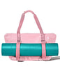 Yoga Mat Carrier: Extendable, Built-In Mat Straps & Laptop Pocket. Carry All Yoga Gym Work Accessories. Large Yoga Gym Tote Bag for Women & Men - color: Pink