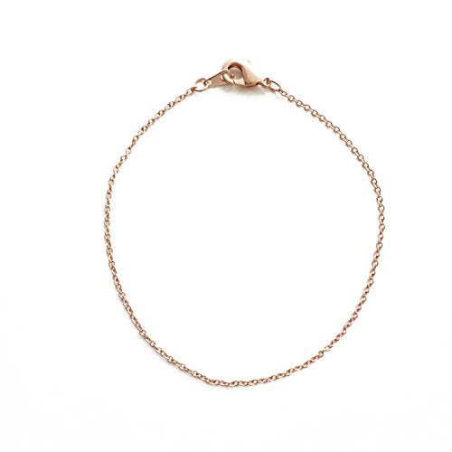 Honeycat Thin Chain Plain Bracelet in Gold, Rose Gold, or Silver | Minimalist, Delicate Jewelry - color: Rose Gold