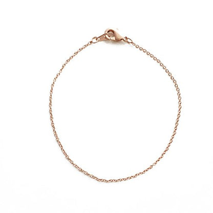 Honeycat Thin Chain Plain Bracelet in Gold, Rose Gold, or Silver | Minimalist, Delicate Jewelry - color: Rose Gold