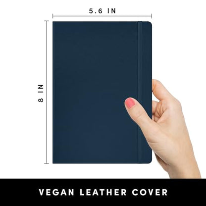 PAPERAGE Lined Journal Notebook, Hardcover Journal for Women & Men, 160 Pages, (5.6 in x 8 in), College Ruled Journaling Notebook for Work, School Supplies & Note Taking, (Navy) - color: Navy, style: A. Lined