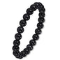 Agate Round Beaded Bracelet for Women Men Natural Agates Stone Healing Bracelets Stretch Elastic Handmade Polished Gemstone Beads Bracelet - color: Black White, size: 8mm Beads