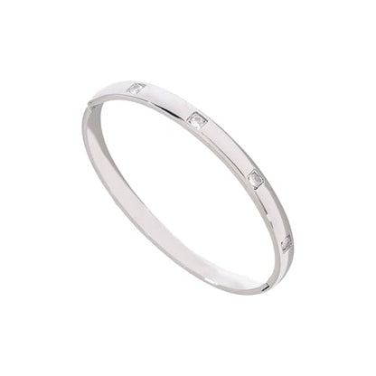 Elegant Minimalist Bangle Bracelet Adjustable Size Wristband Stainless Steel Jewelry Simple Everyday Wear Accessory - style: JDB201272 S