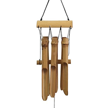 Bamboo Wind Chime Outdoor, 6 Small Bamboo Bell Tubes for Outdoor or Indoor Home Décor, Handmade Natural Soothing Sound 23 inches