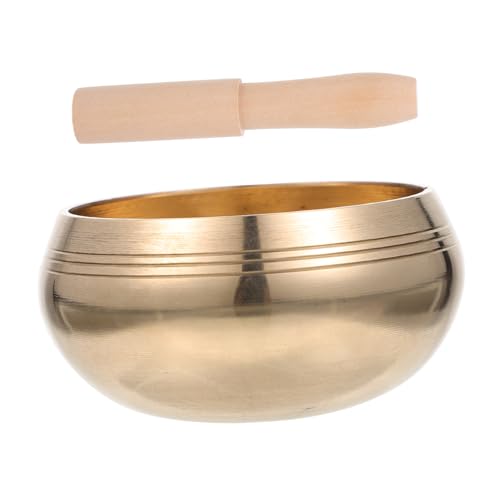 TOYANDONA Handcrafted Tibetan Singing Bowl for Meditation and Yoga Copper Bowl with Mallet Portable Relaxation Sound Holder for Mindfulness and Deep Tones - size: 9.5x9.5x6cm