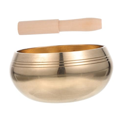TOYANDONA Handcrafted Tibetan Singing Bowl for Meditation and Yoga Copper Bowl with Mallet Portable Relaxation Sound Holder for Mindfulness and Deep Tones - size: 9.5x9.5x6cm