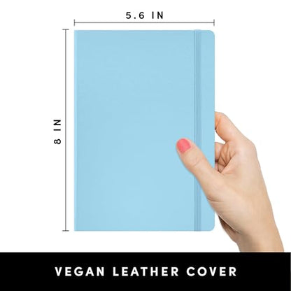 PAPERAGE Lined Journal Notebook, Hardcover Journal for Women & Men, 160 Pages, (5.6 in x 8 in), College Ruled Journaling Notebook for Work, School Supplies & Note Taking, (Light Blue) - color: Light Blue, style: A. Lined