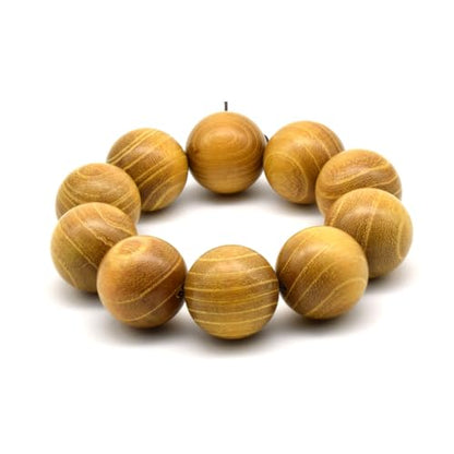 Zen Dear Natural Golden Sandalwood Mexican Bocote Mala Prayer Bead Bracelet Link Wrist Necklace Mala Beads - style: 25mm 10 beads