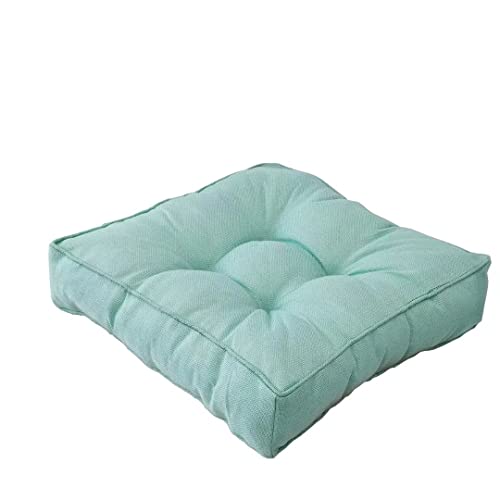Square Floor Cushion Thick Cushion Adult Meditation Pillows Bedroom Balcony Car Office Patio Sofa Reading Corners Large Indoor Tatami Chair Seat Cushion,Aque,45cm - color: Aque, size: 17.72"*17.72"