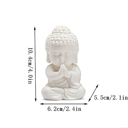 Table Desktop Decor Chinese White Porcelain Creative Small Tathagata Buddha Desktop Decoration Home Living Room Office Desktop Zen Decoration Statue Ornament