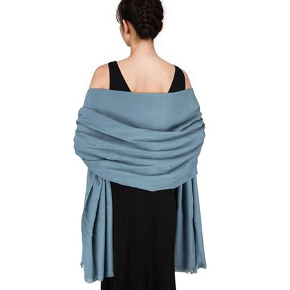 Pashmina shawls and wraps for Evening Dresses Scarf for Women Winter Shawl Wraps for Women Weedings - color: Blue