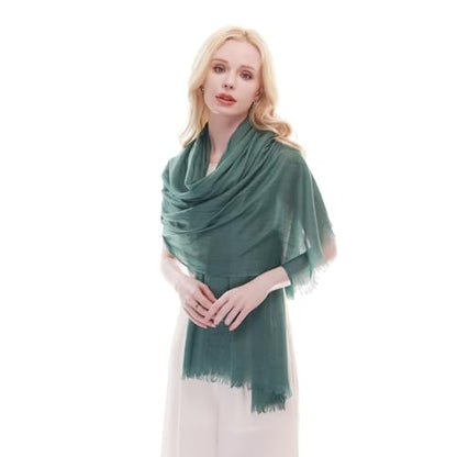 RIIQIICHY Scarf for Women Lightweight Solid Color Long Fashion Gauze Scarves Shawl Wrap - color: Dark Green