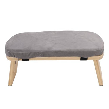Alomejor Meditation Bench, Premium Beech Wood Folding Stool with Magnetic Hinge Locks and Cotton Cushion, for Zen Meditation Relaxation Home Use